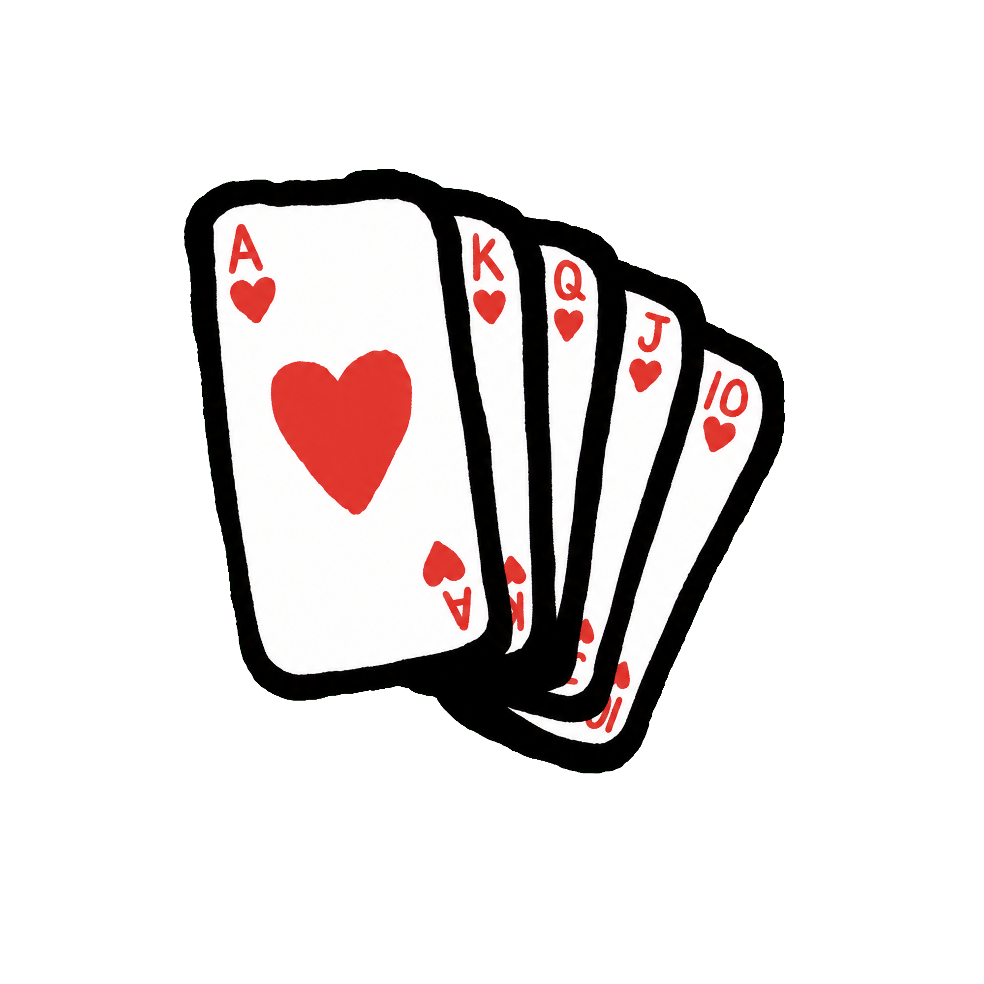 royal flush hearts object qa