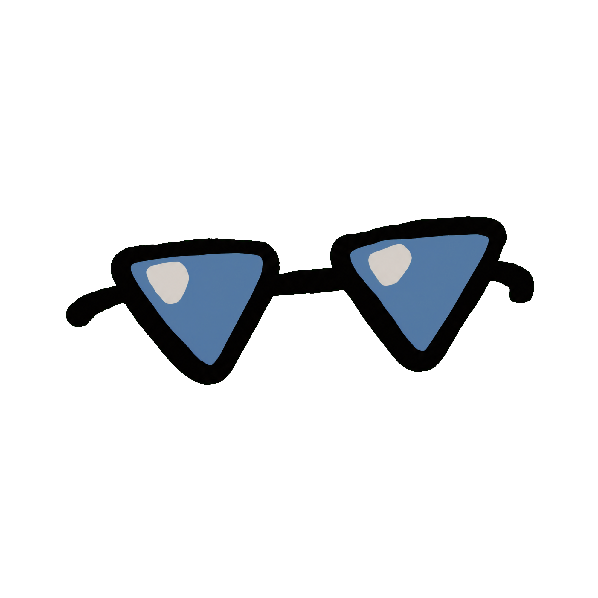 triangular blue sunglasses